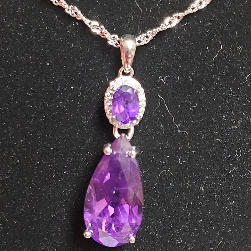PEAR SHAPED AMETHYST NECKLACE